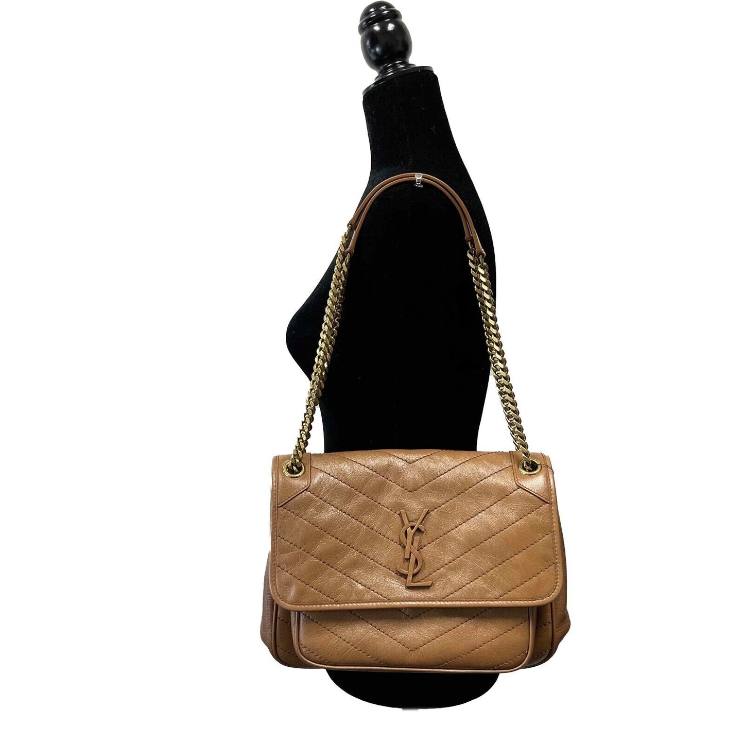 Saint Laurent - Niki Medium Chain Bag in Crinkled Vintage Leather Crossbody