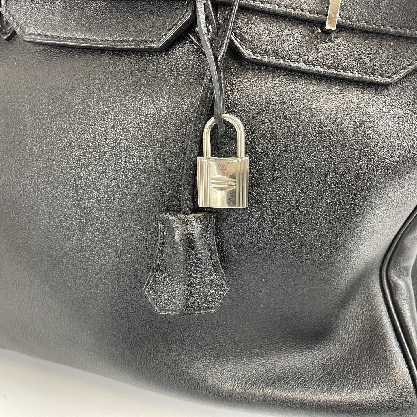 Hermes - Birkin 35 Black Swift Leather Noir PHW Palladium Hardware 2010