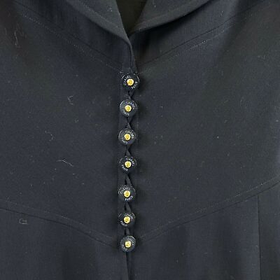 Chanel 1997 Runway Gripoix CC Logo Button Corset Suit Jacket - Dark Navy - US M