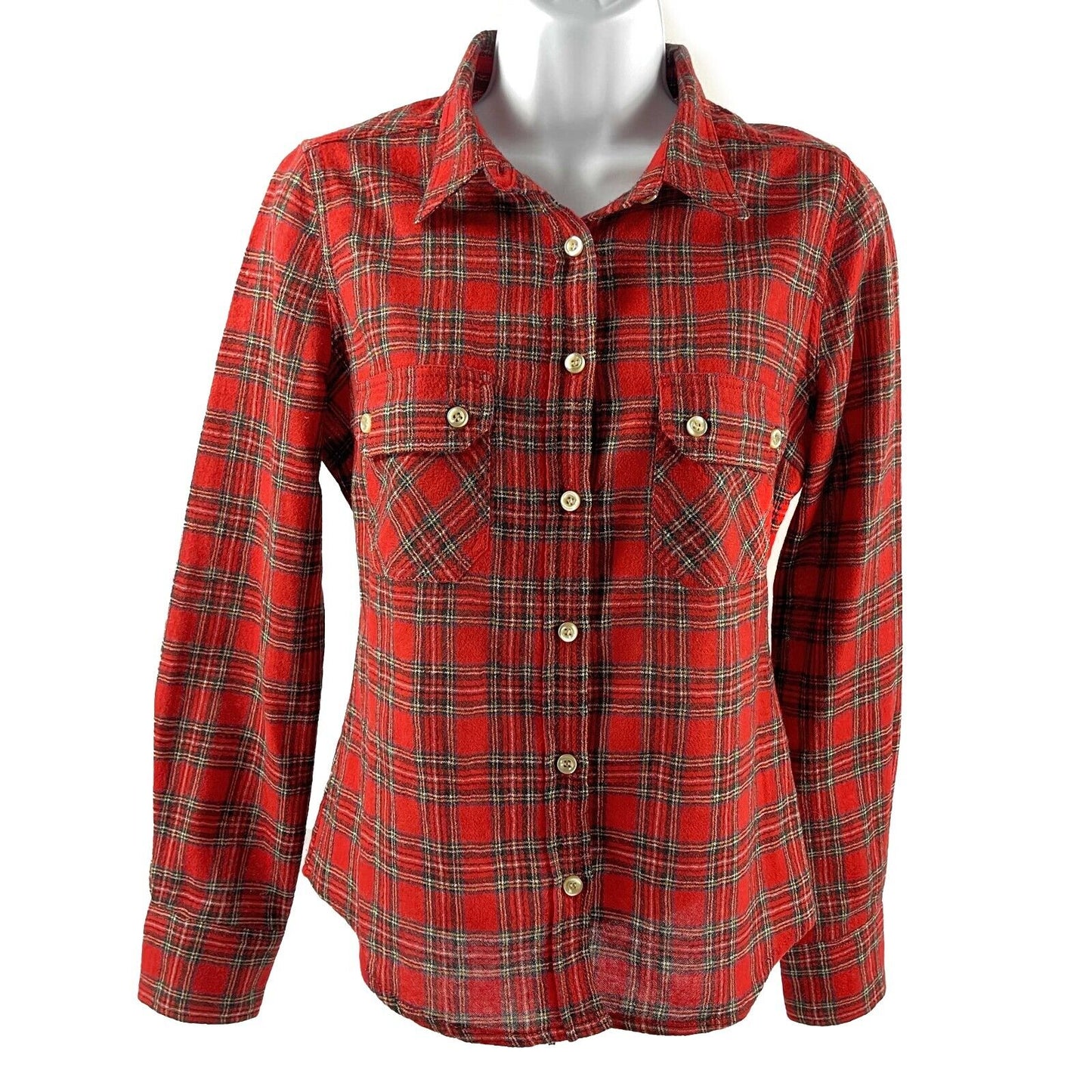 Isabel Marant - Plaid Wool Button Long Sleeve Red Top - US XXS