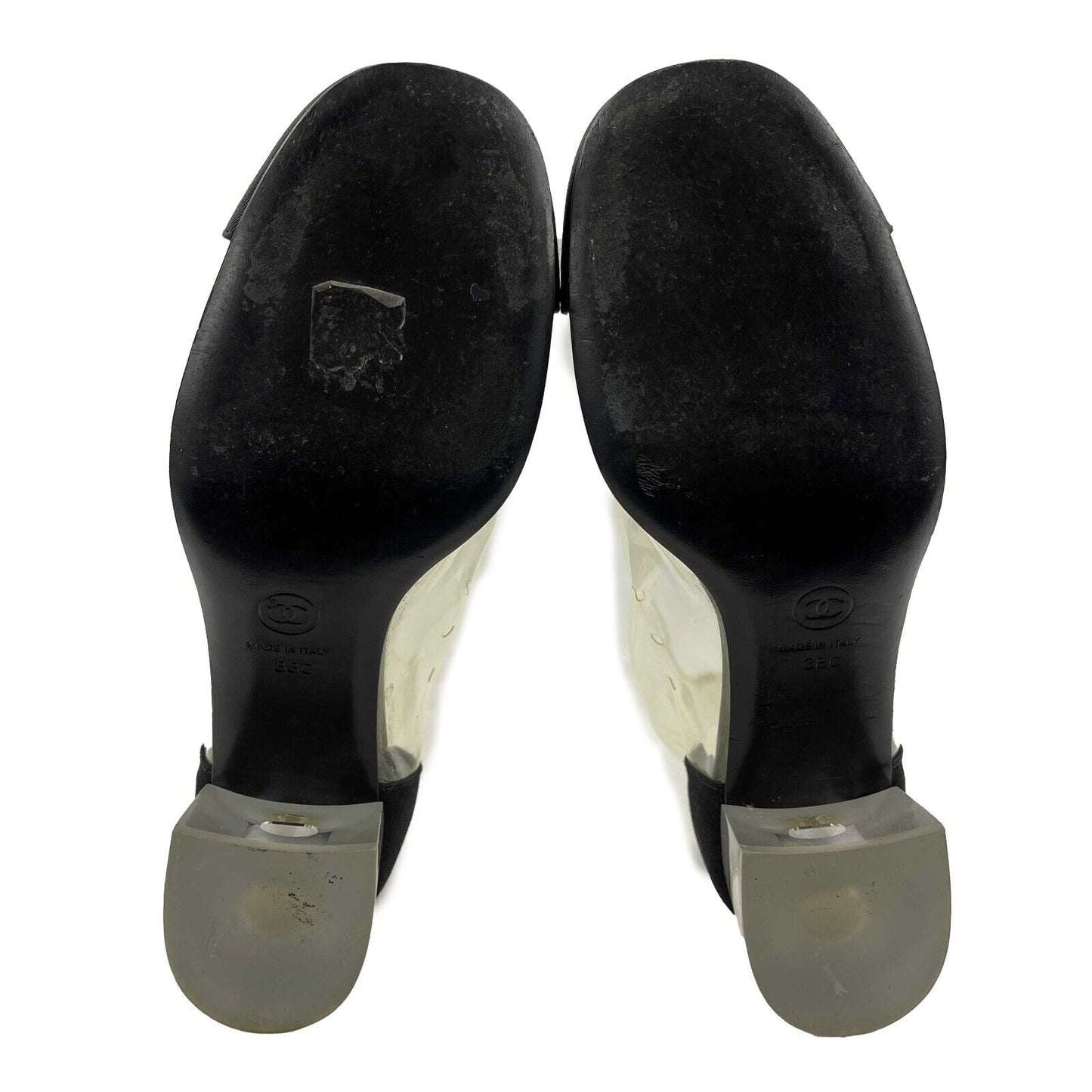 CHANEL - 18S Capped Toe CC PVC Mid-Calf Boots - 38 US 8