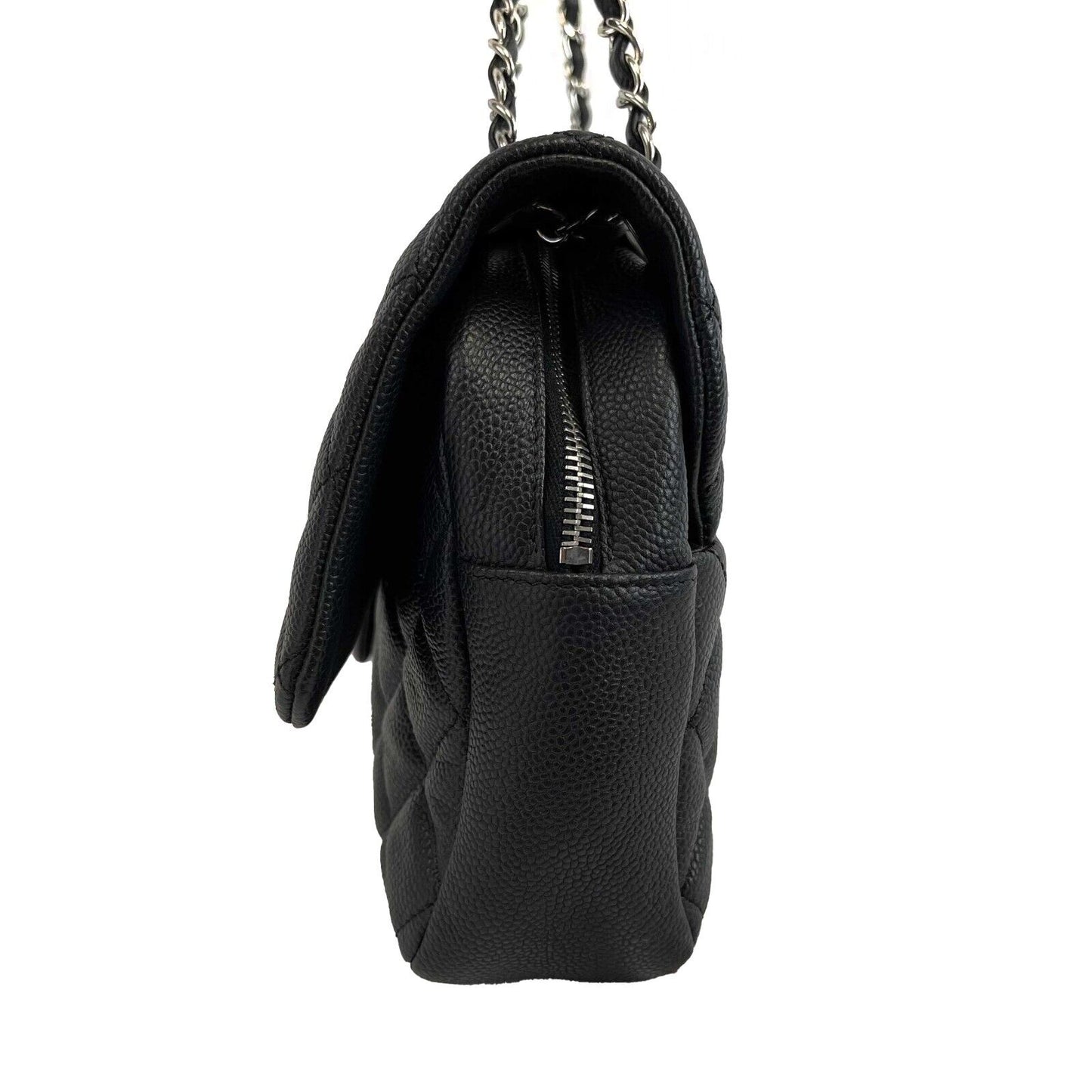 Chanel Easy Flap Bag Quilted Caviar Jumbo