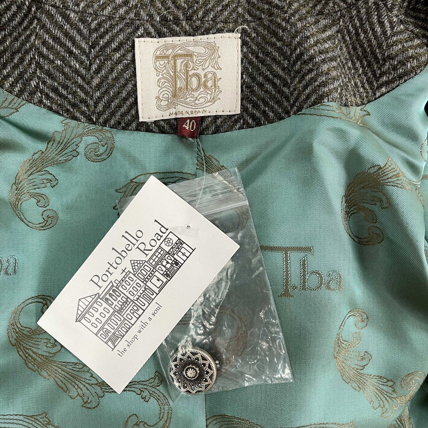 T.ba - New w/ Tags Tasmanian Tweed Lace Faux Fur Jacket - Grey / Brown - 40 US Medium
