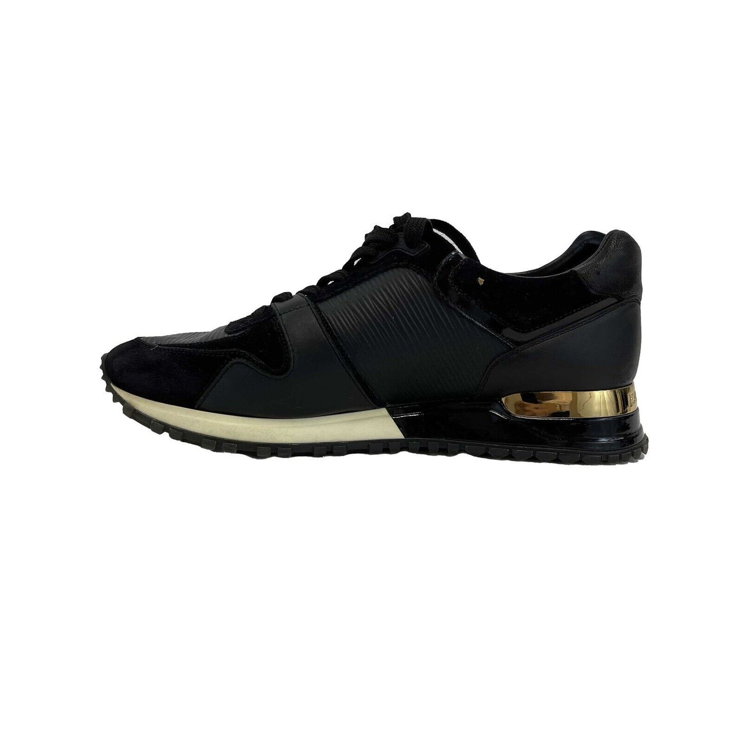 Louis Vuitton - Leather & Suede Run Away Sneakers- Black - 37 / US 7