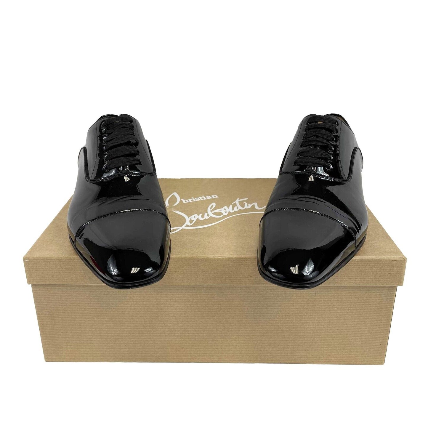 Christian Louboutin - Greggo Flat Patent Tuxedo Shoe -Size 42 US 9 New w/ Box