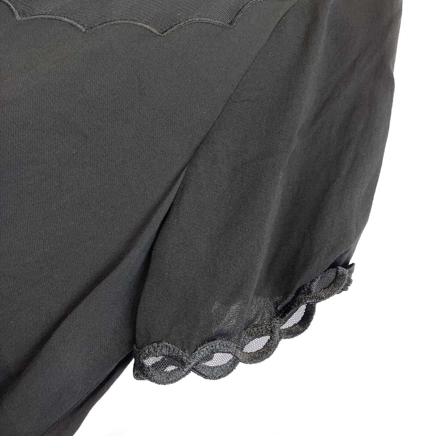 Reiss - Mesh Neckline - Black Top - US 6