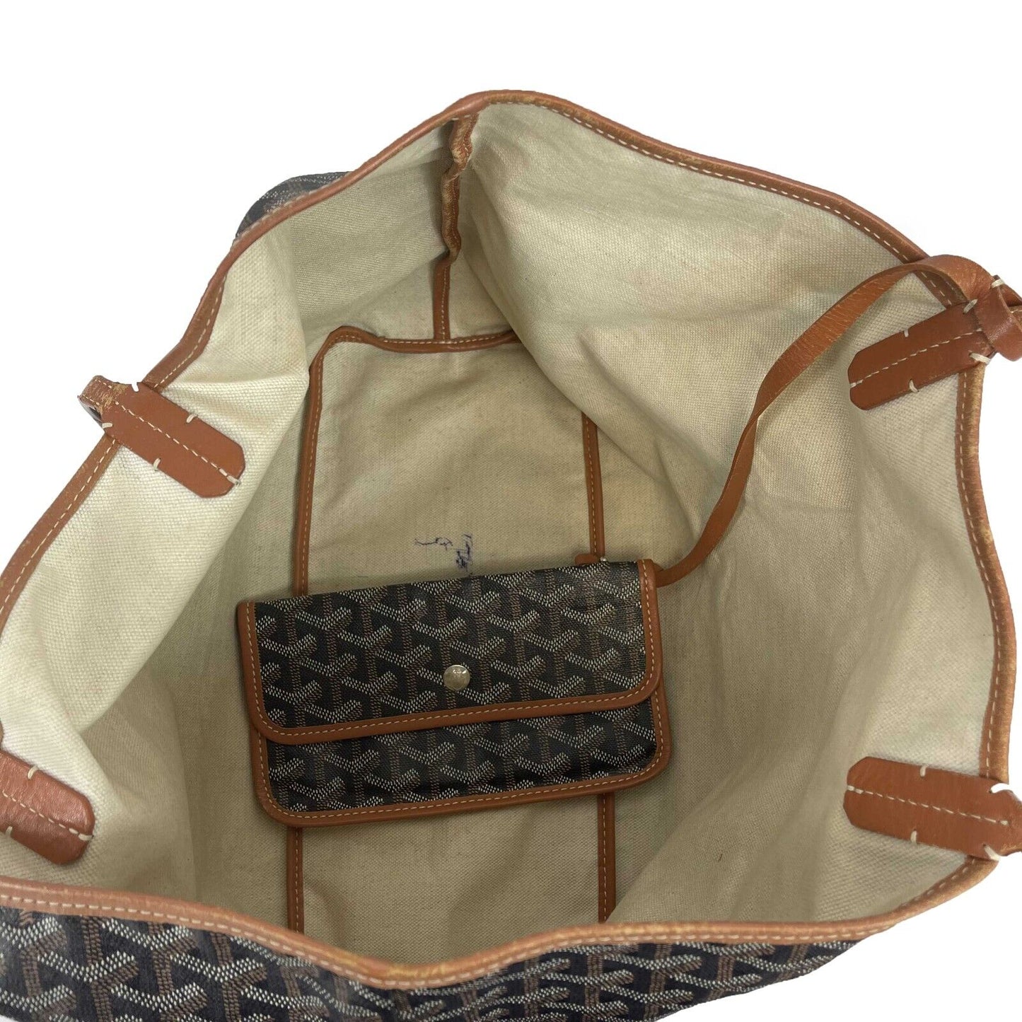 Goyard - Goyardine Saint Louis PM Bag - Brown Tote w/ Pouch