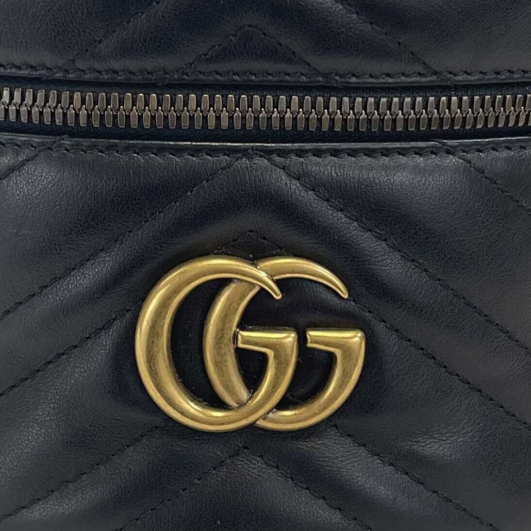 Gucci - GG Marmont Black Mini Backpack W/ Top Handle