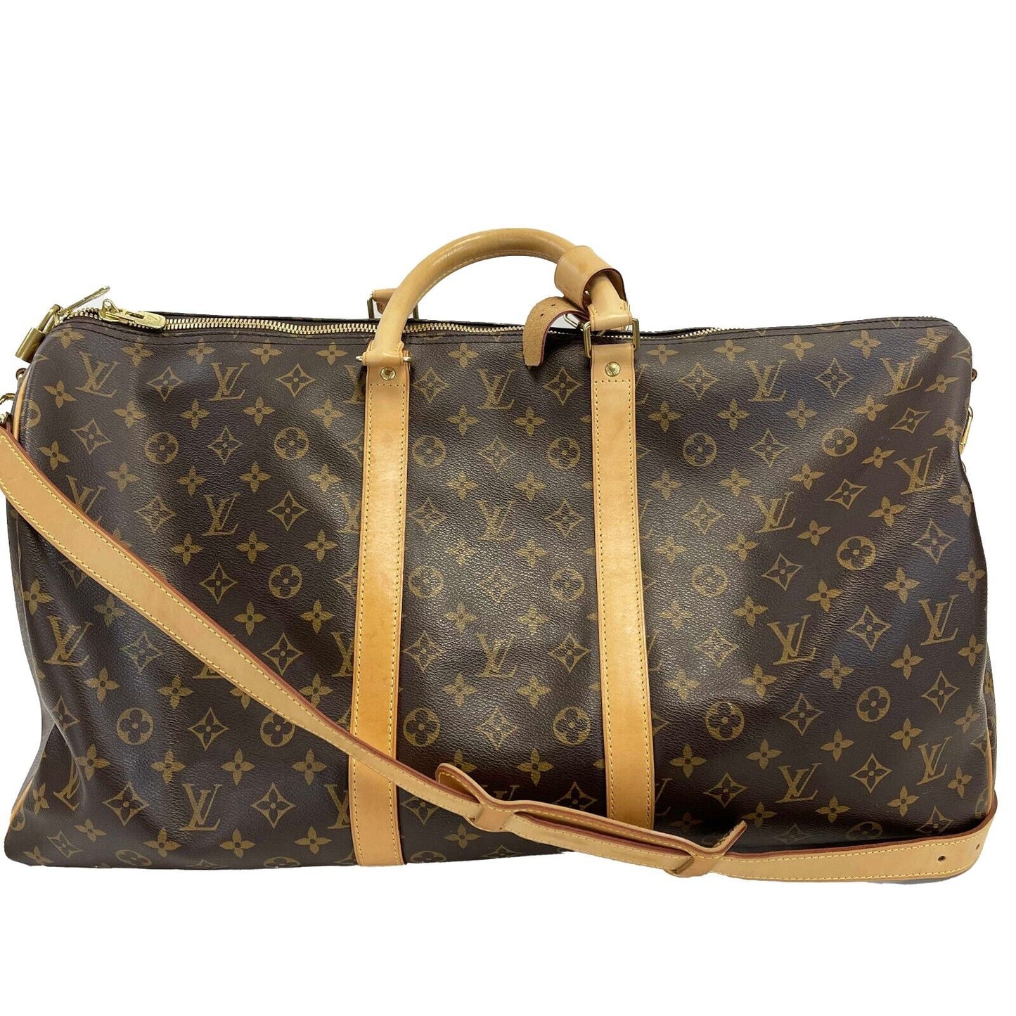Louis Vuitton - Keepall Bandouliere 55 - Brown Monogram Top Handle w/ Strap