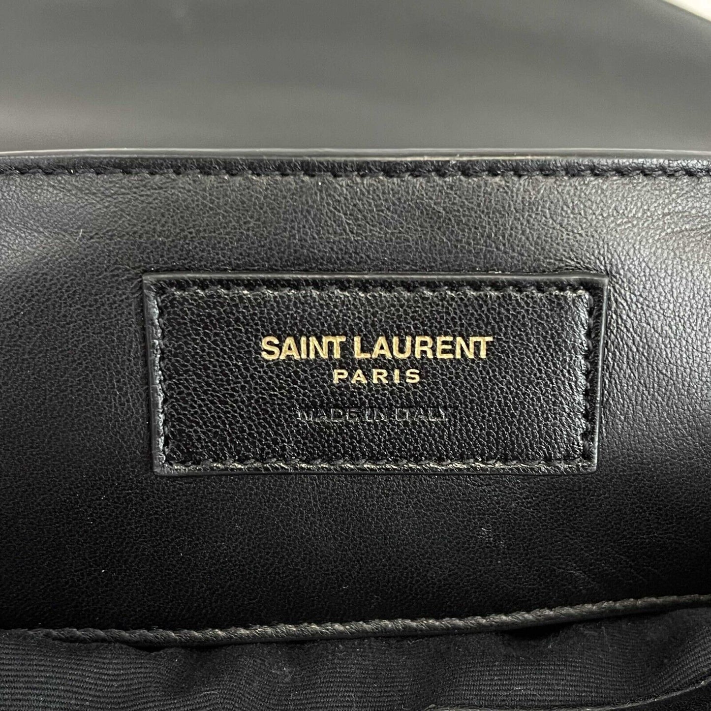 Saint Laurent Velvet Triquilt Medium Collège Bag - Black and Gold YSL Crossbody