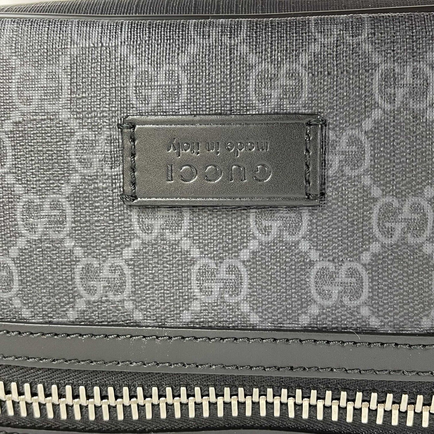 Gucci - GG Monogram Canvas / Leather Black Belt Bag / Fanny Pack - FULL KIT