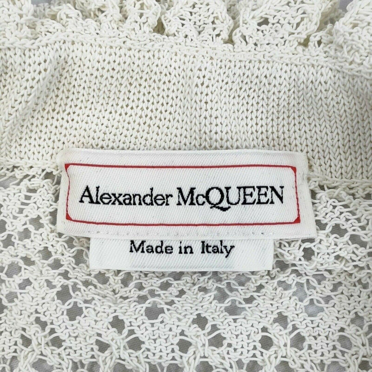 Alexander McQueen - Ivory Lace Knit Pointelle Cardigan Sweater - Size XS
