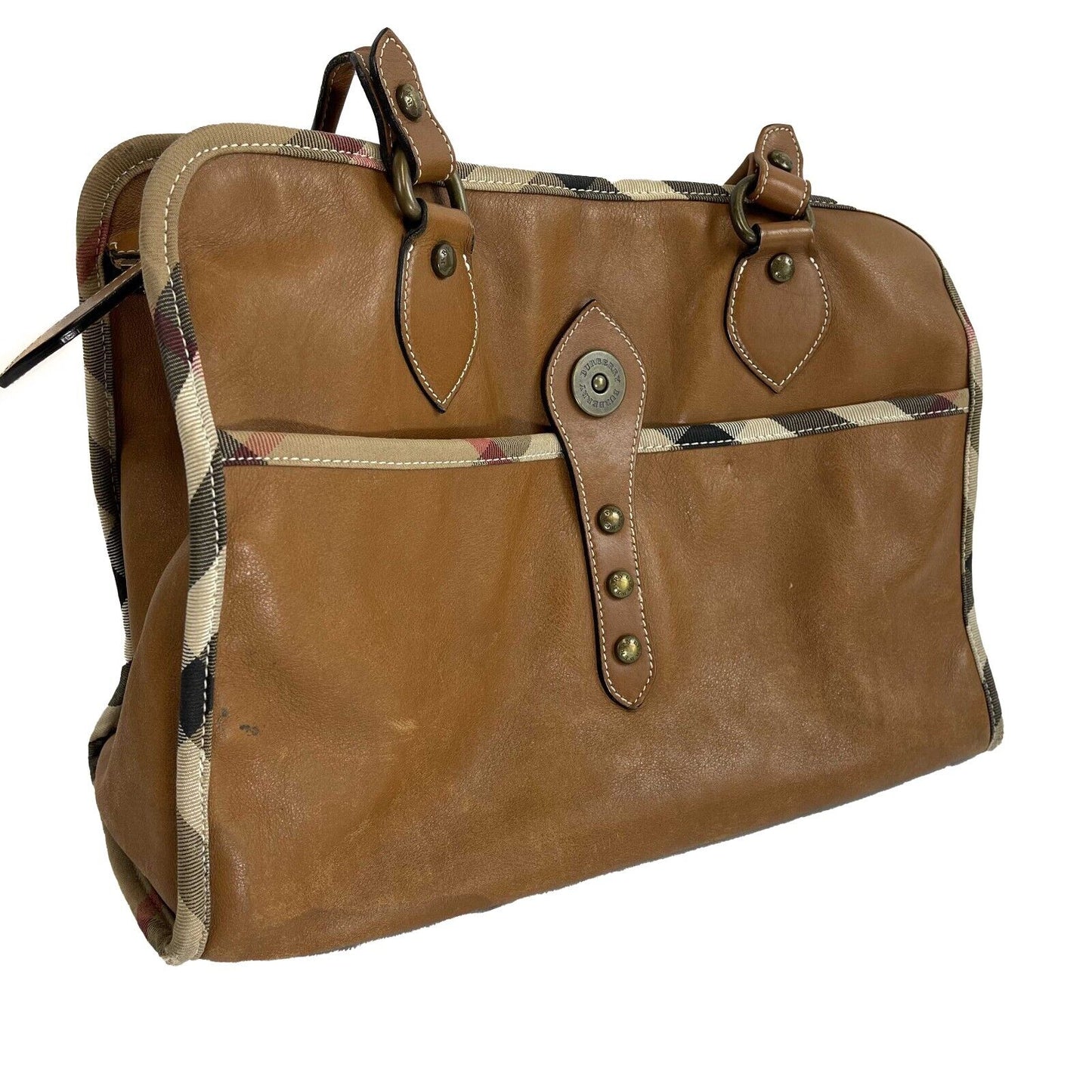 Burberry - Top Handle Bag - Leather Brown Shoulder Bag