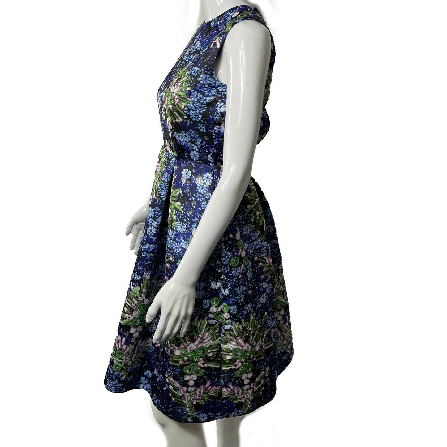 Mary Katrantzou - Sleeveless Gem Print Tulle Dress - Blue Multicolor - Size 2