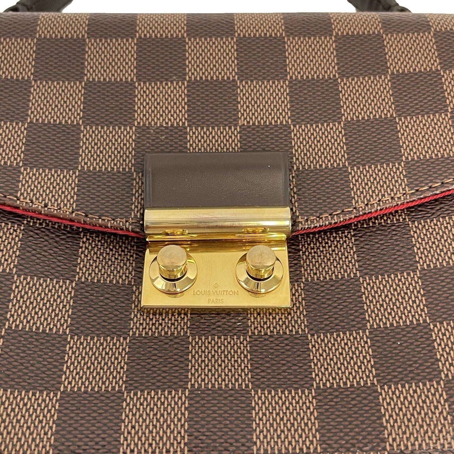 Louis Vuitton - Damier Ebene Croisette Brown Top Handle Tassel Bag w/ Strap