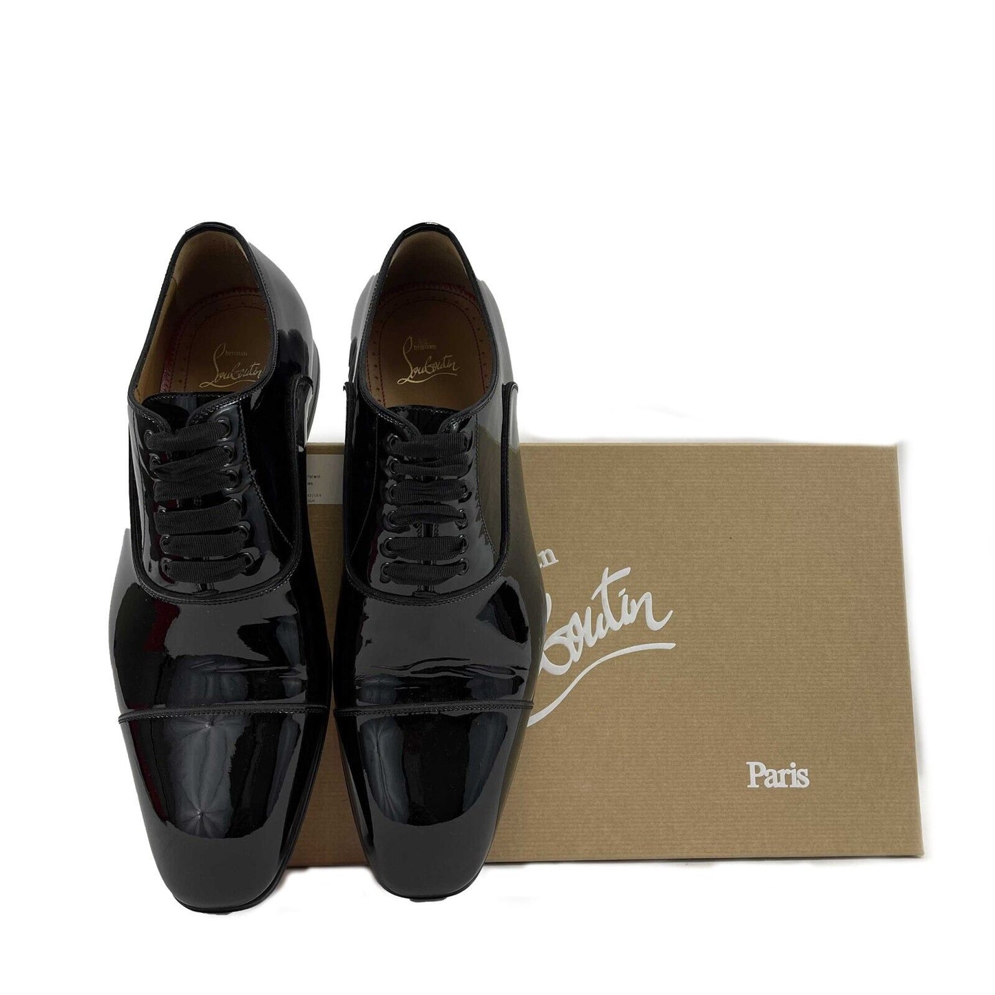 Christian Louboutin - Greggo Flat Patent Tuxedo Shoe -Size 42 US 9 New w/ Box