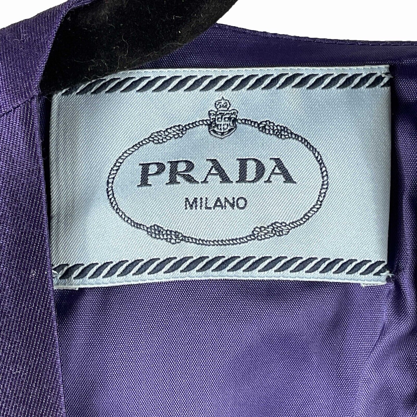 PRADA - Beaded Detail A-Line Purple Satin-like Sleeveless Midi Dress