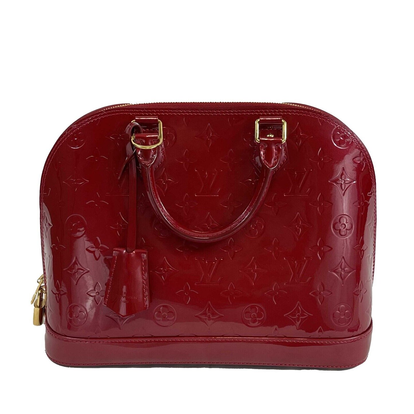 Louis Vuitton - Excellent - Alma PM in Red Patent Leather - Top Handle Handbag