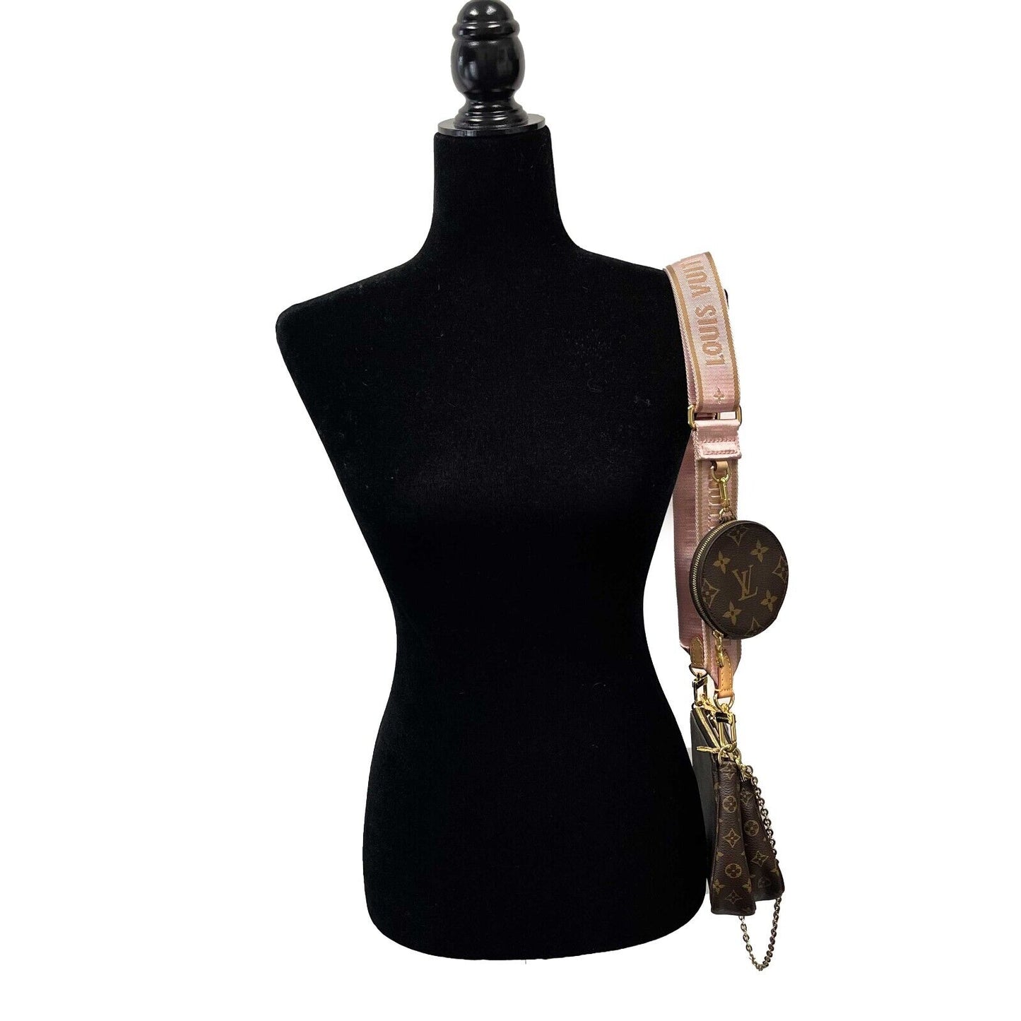 Louis Vuitton - Multi Pochette Accessories in Light Pink / Brown Crossbody