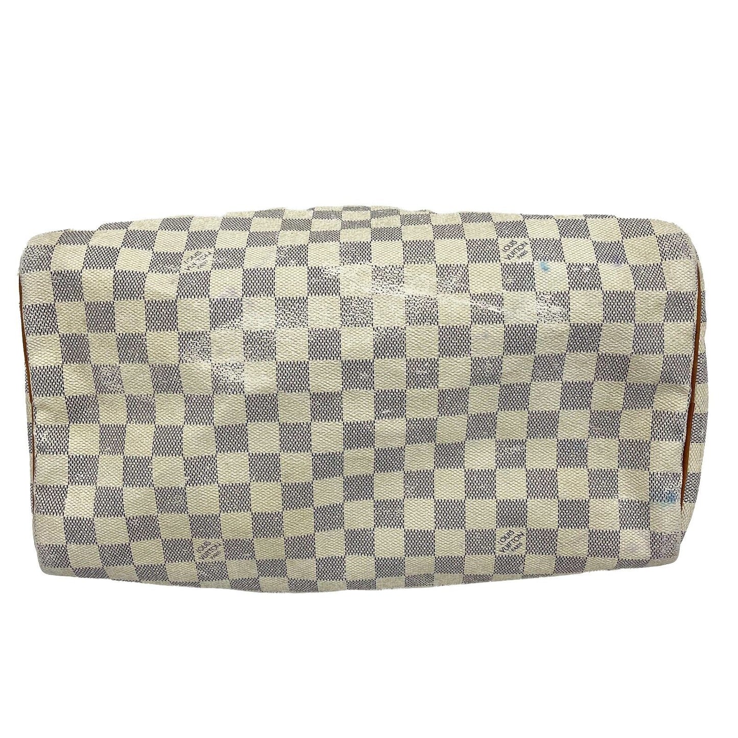 Louis Vuitton - Speedy 35 in Damier Azur Canvas - White / Navy Top Handle Bag