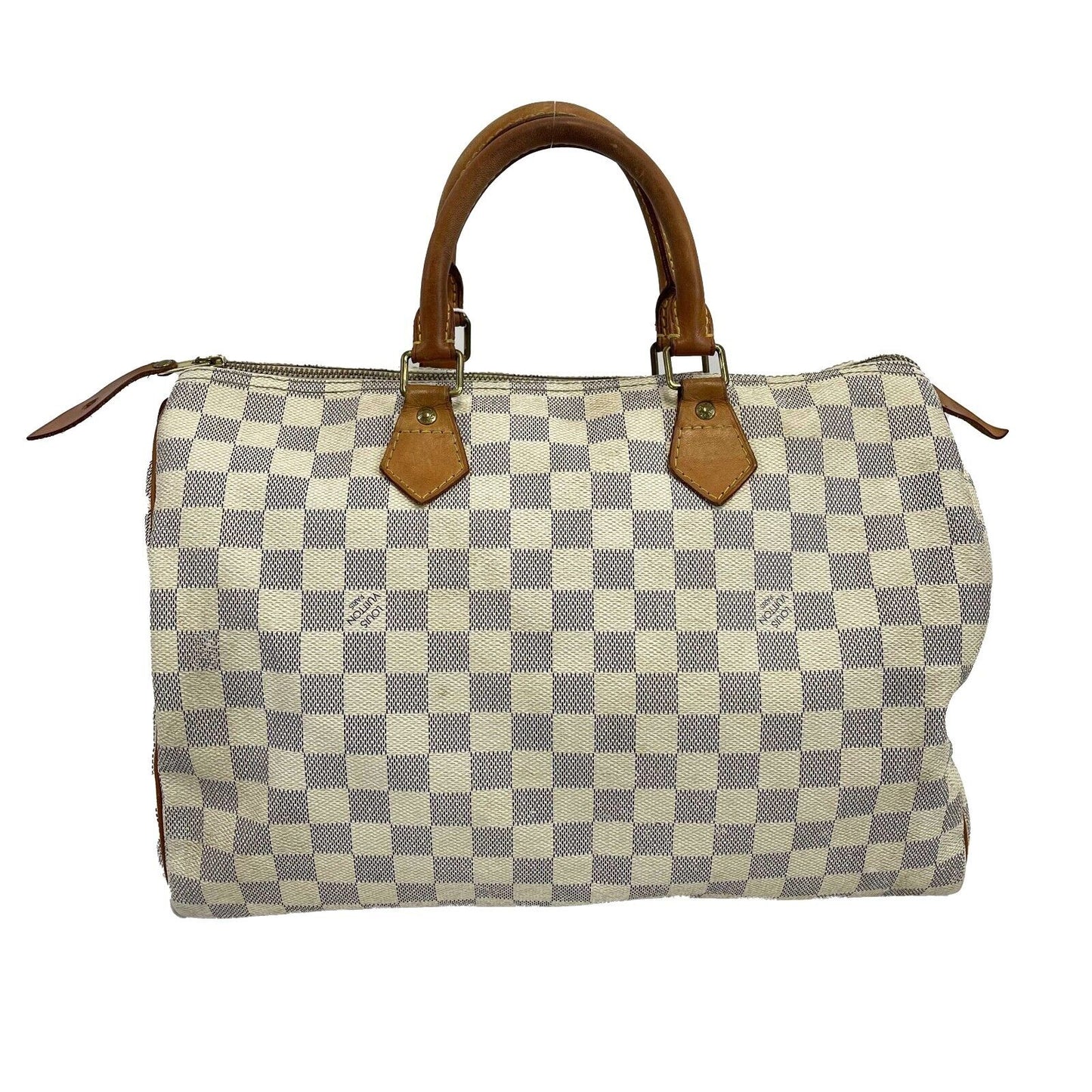 Louis Vuitton - Speedy 35 in Damier Azur Canvas - White / Navy Top Handle Bag