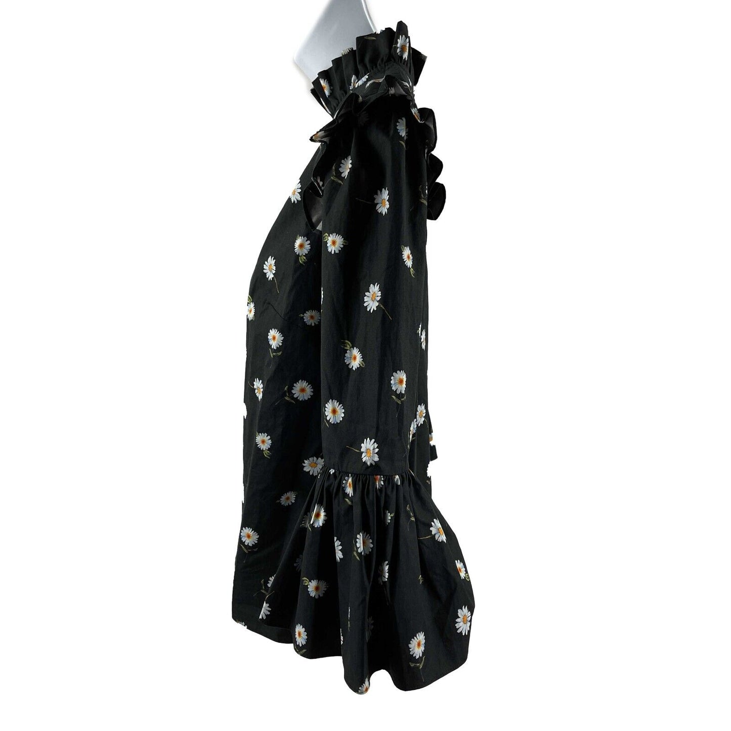 Alice + Olivia - New w/ Tags - Henrietta Tossed Daisy Ruffle Blouse - XS