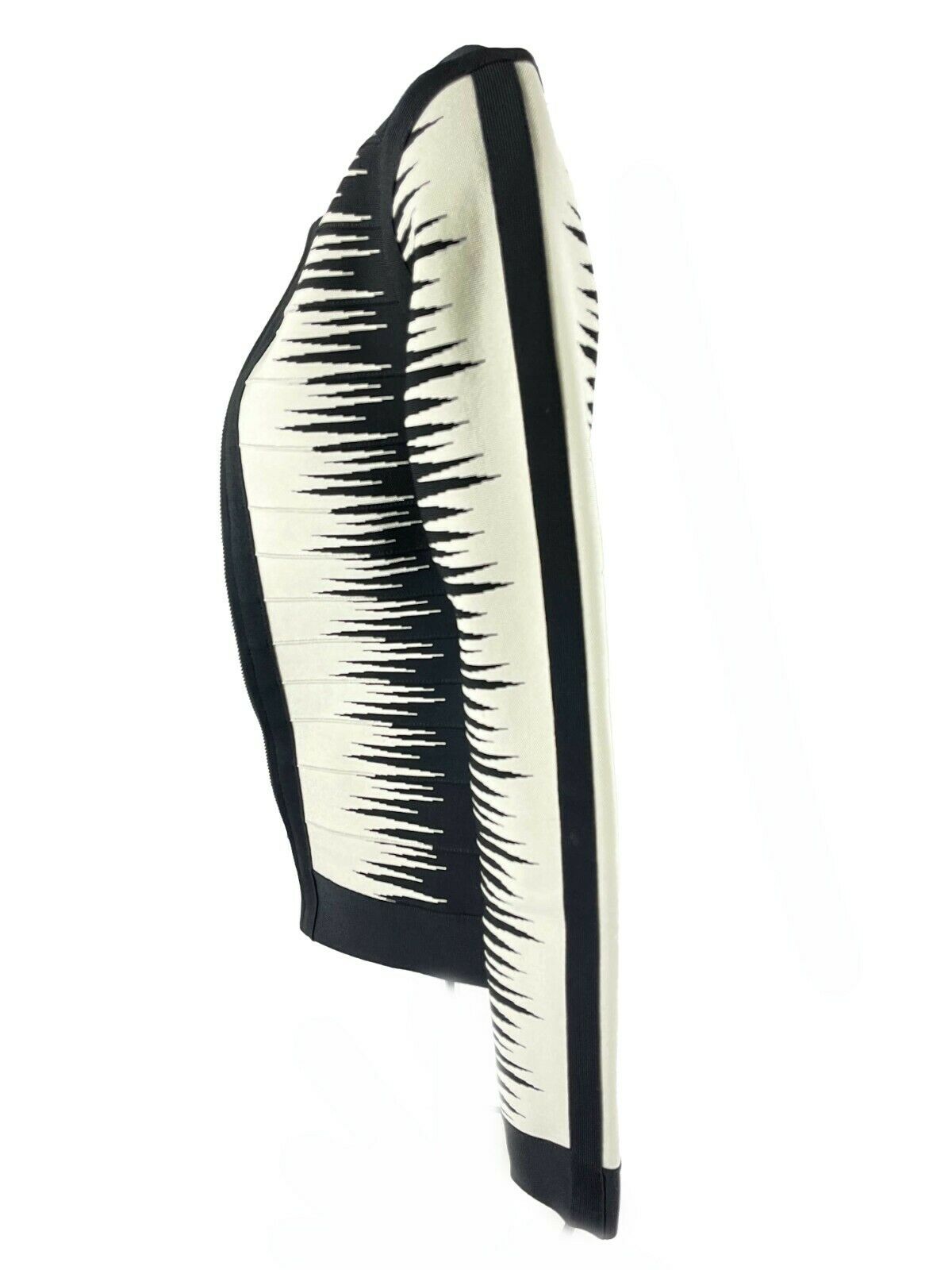 Herve Leger - Britt Ombre Bandage Jacquard Jacket - Black / White - XS