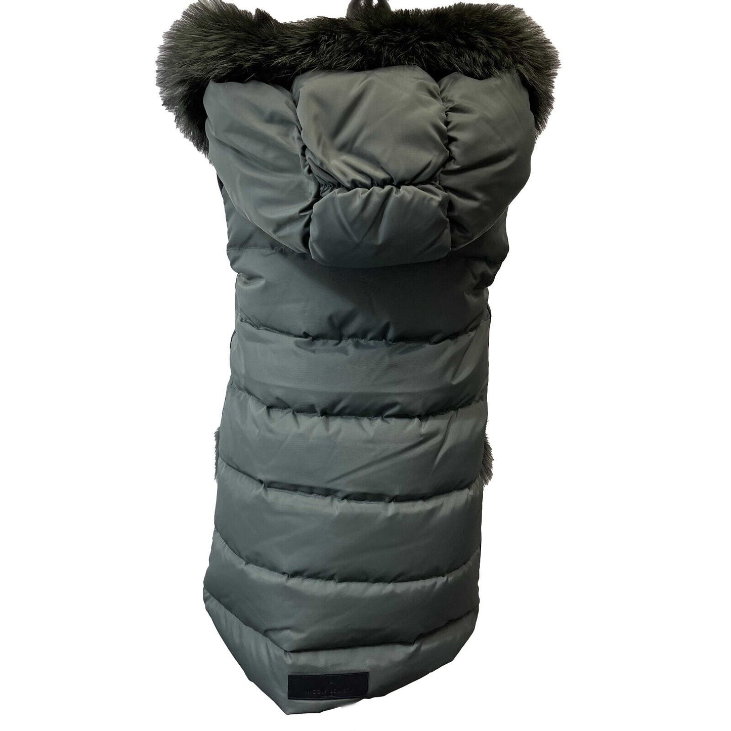 Nicole Benisti - Military Green Kaia Vest with Asiatic Rabbit and Silver Fox Fur