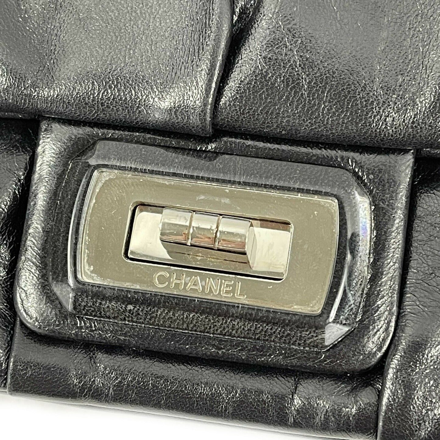 CHANEL - Black Lambskin Igloo Flap - Mademoiselle Turn Lock Crossbody / Shoulder