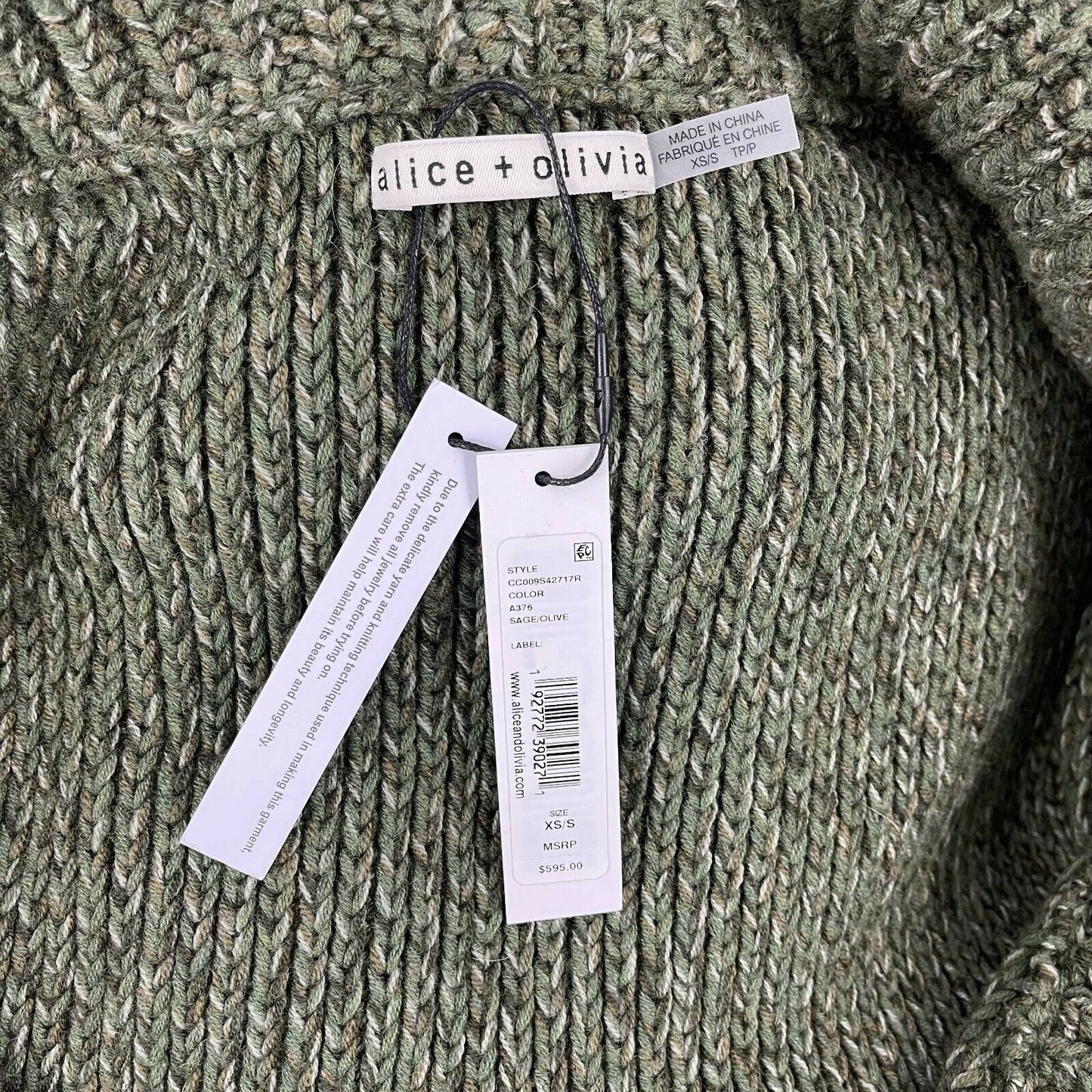 Alice + Olivia - New w/ Tags - Astrid Shawl Collar Coat - Green - XS/S - Jacket