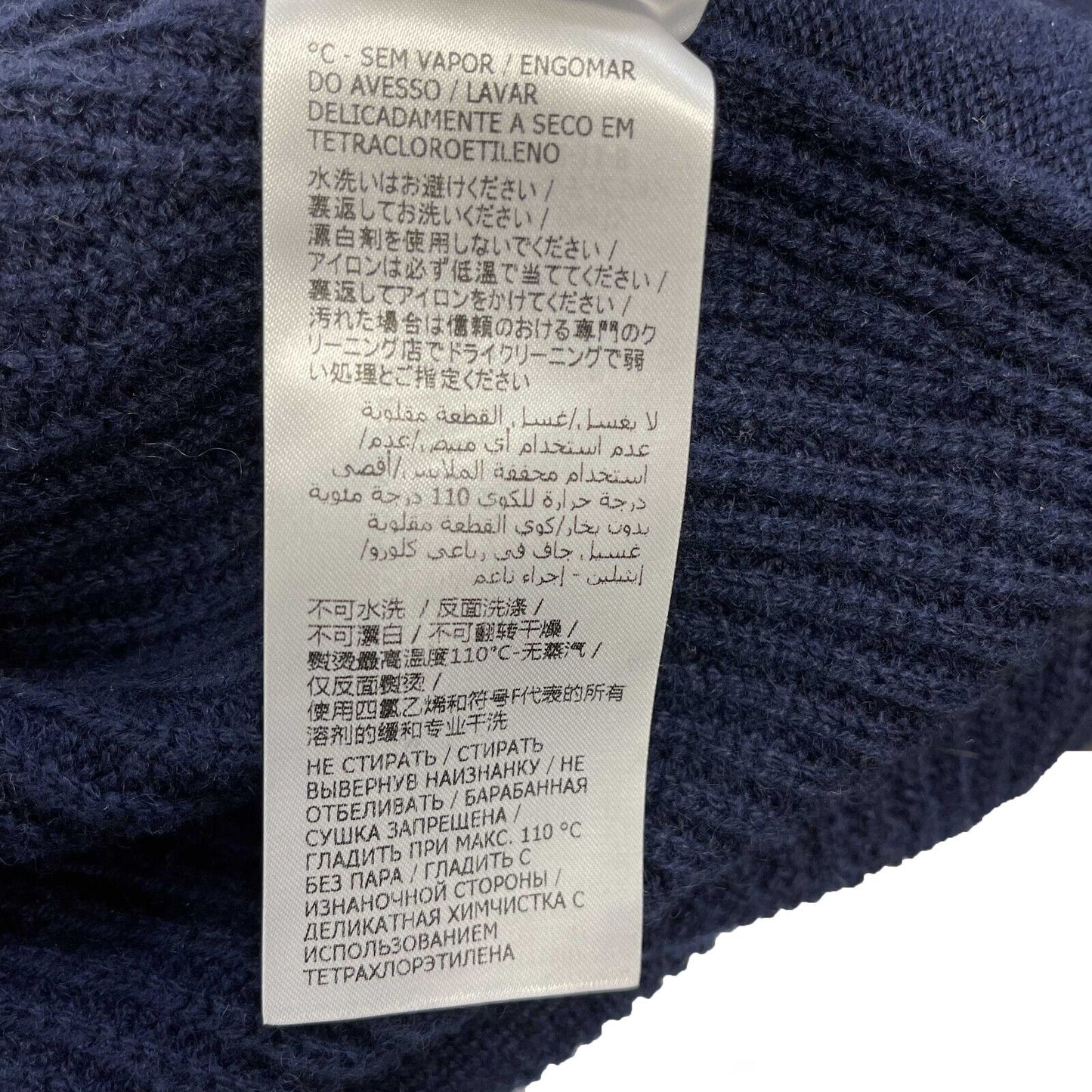Alexander McQueen -Navy knit peplum Crew Neck Sweater - Navy Blue - Size S