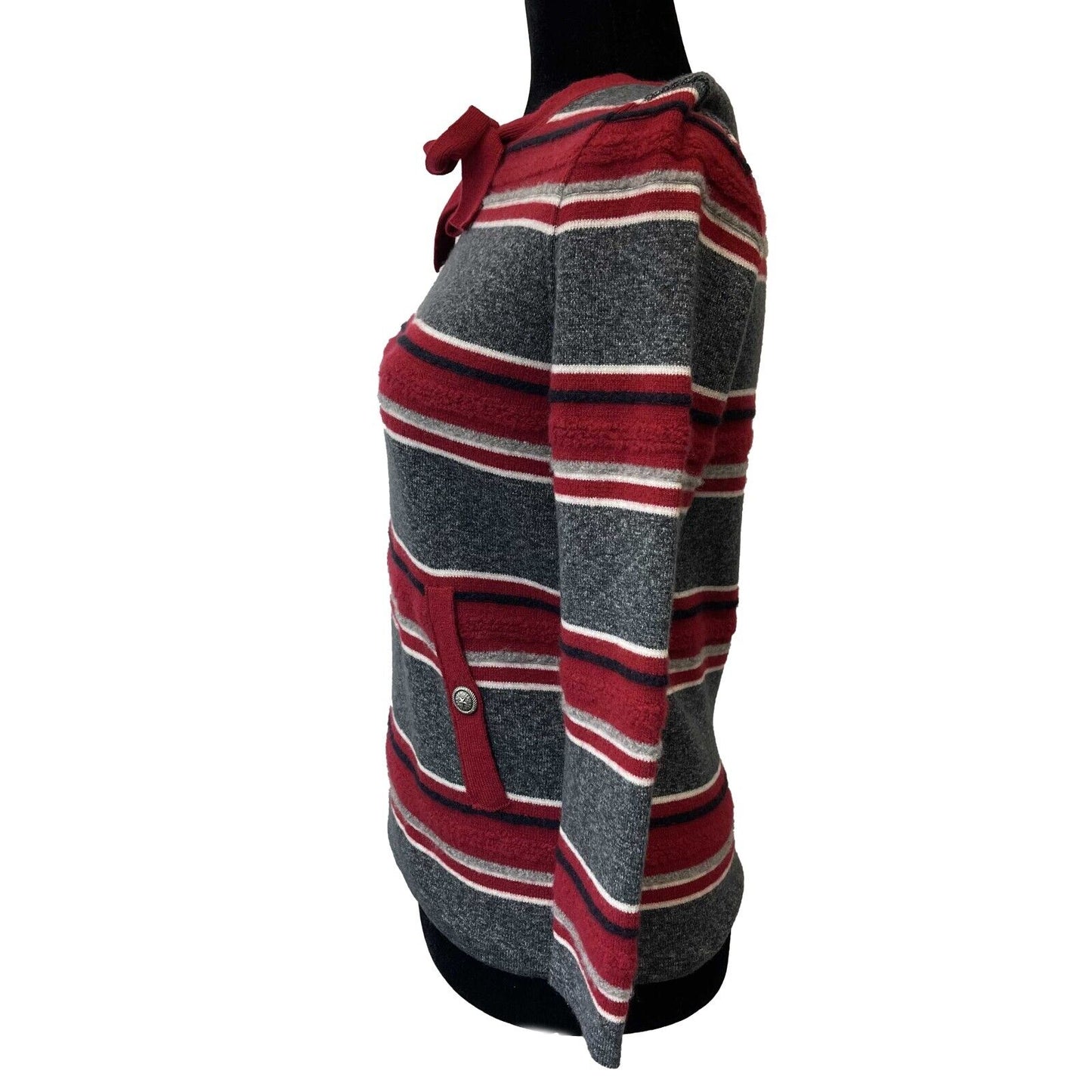 Chanel - Paris-Dallas Pullover Sweater - Gray,Red - 34/Size XS