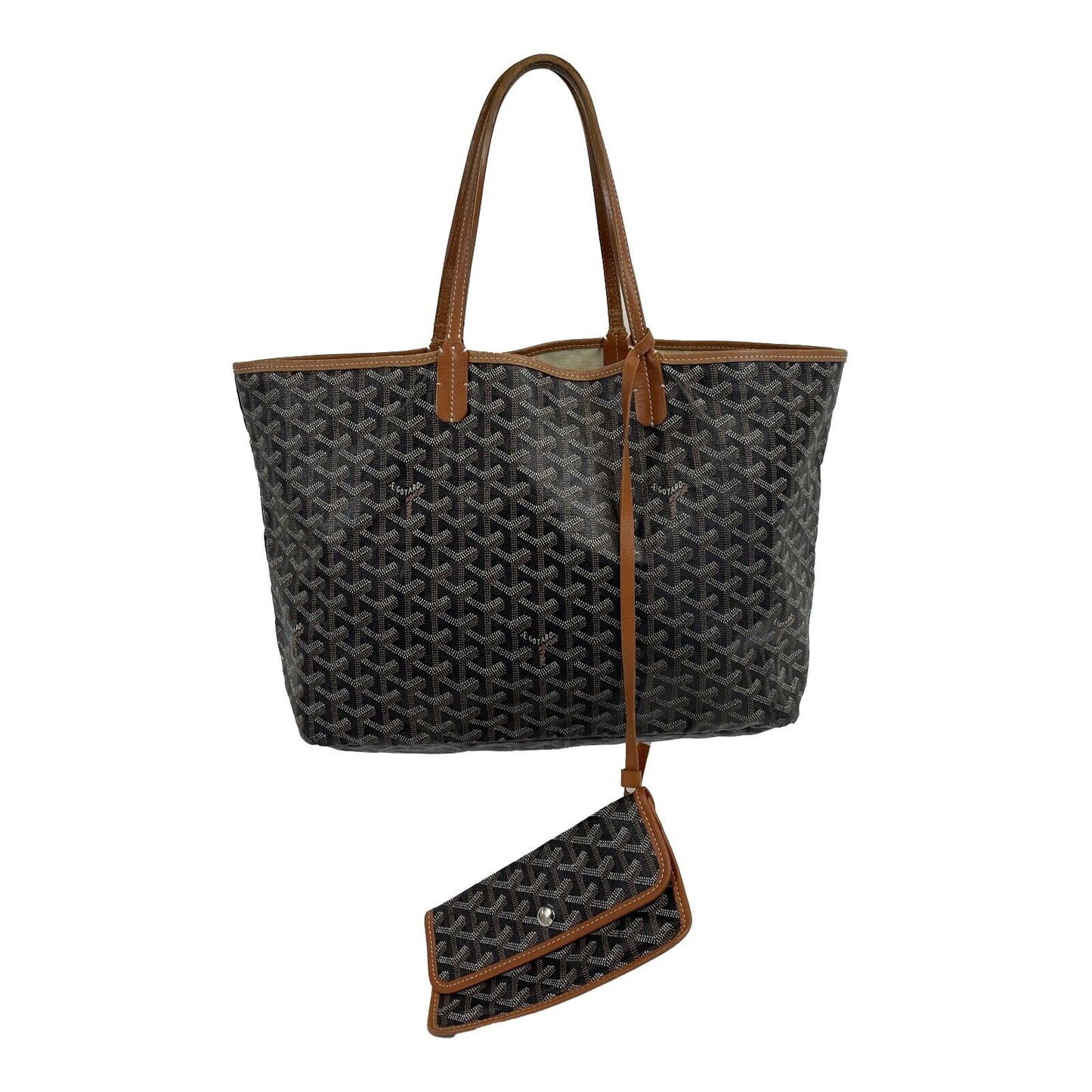 Goyard - Goyardine Saint Louis PM Bag - Brown Tote w/ Pouch