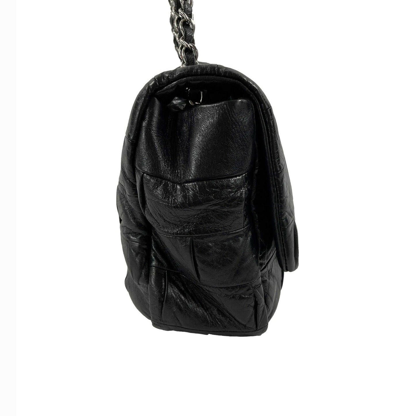 CHANEL - Black Lambskin Igloo Flap - Mademoiselle Turn Lock Crossbody / Shoulder