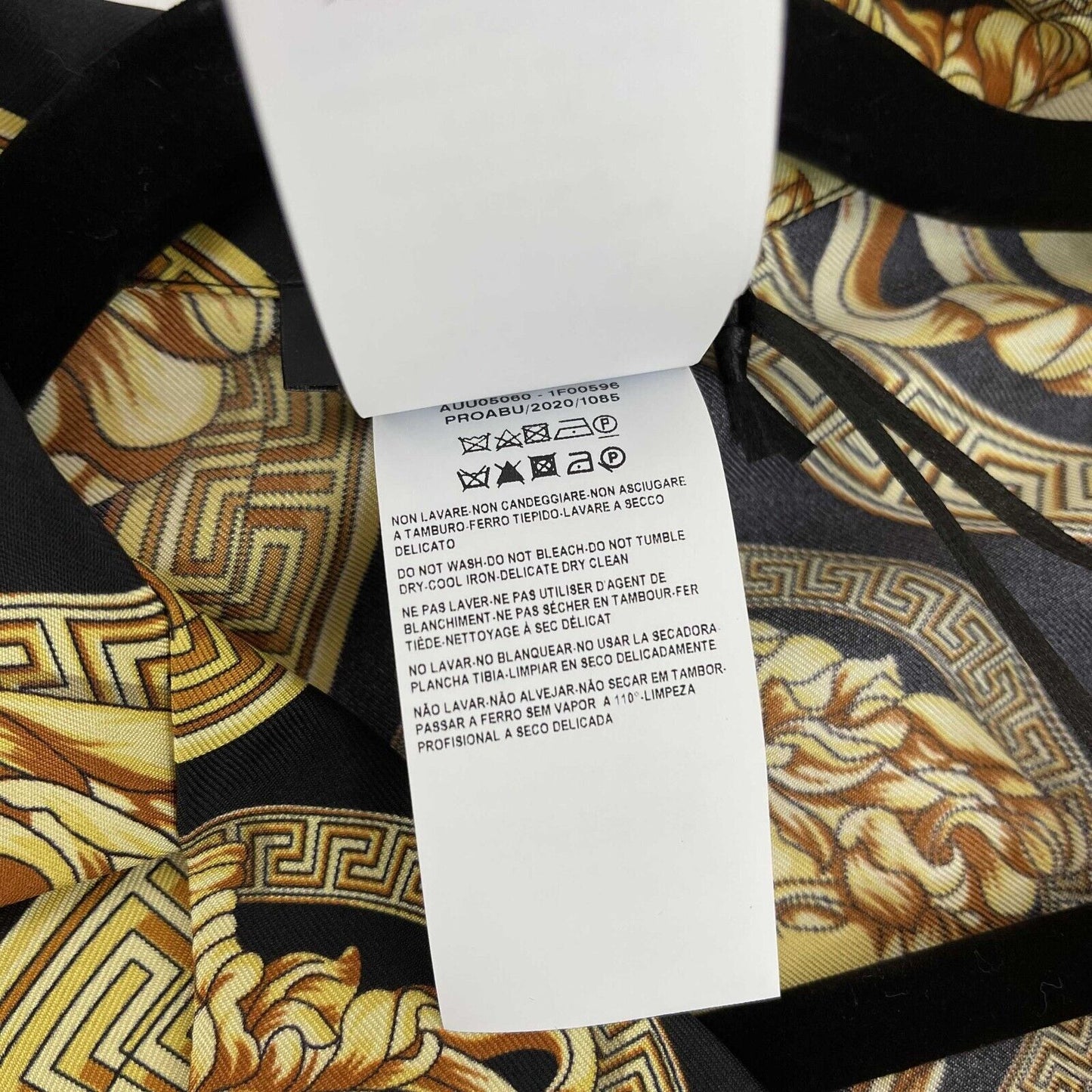 Versace - Medusa Amplified Print Silk Pajama Shirt - Black / Yellow - Size 3 / L