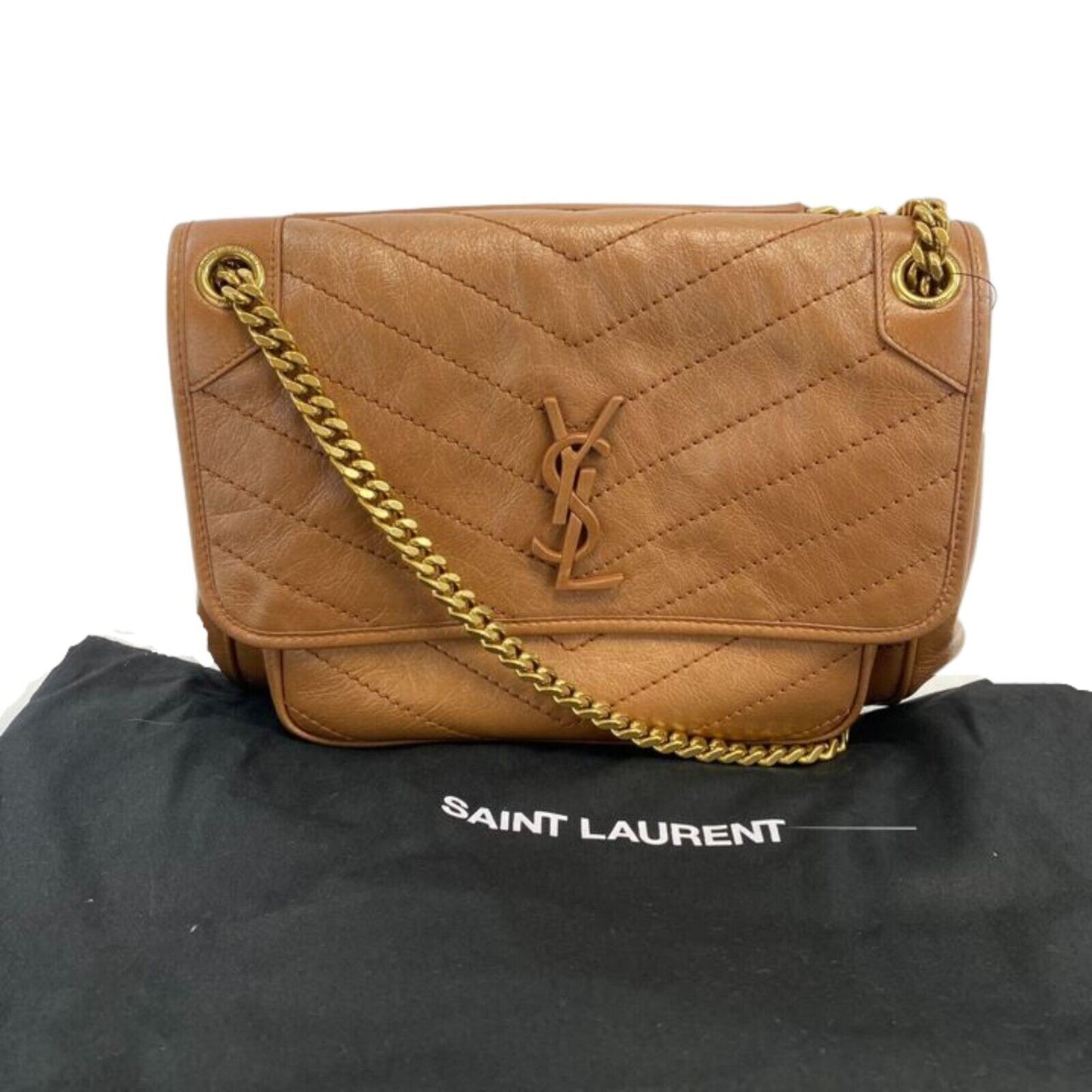 Saint Laurent - Niki Medium Chain Bag in Crinkled Vintage Leather Crossbody