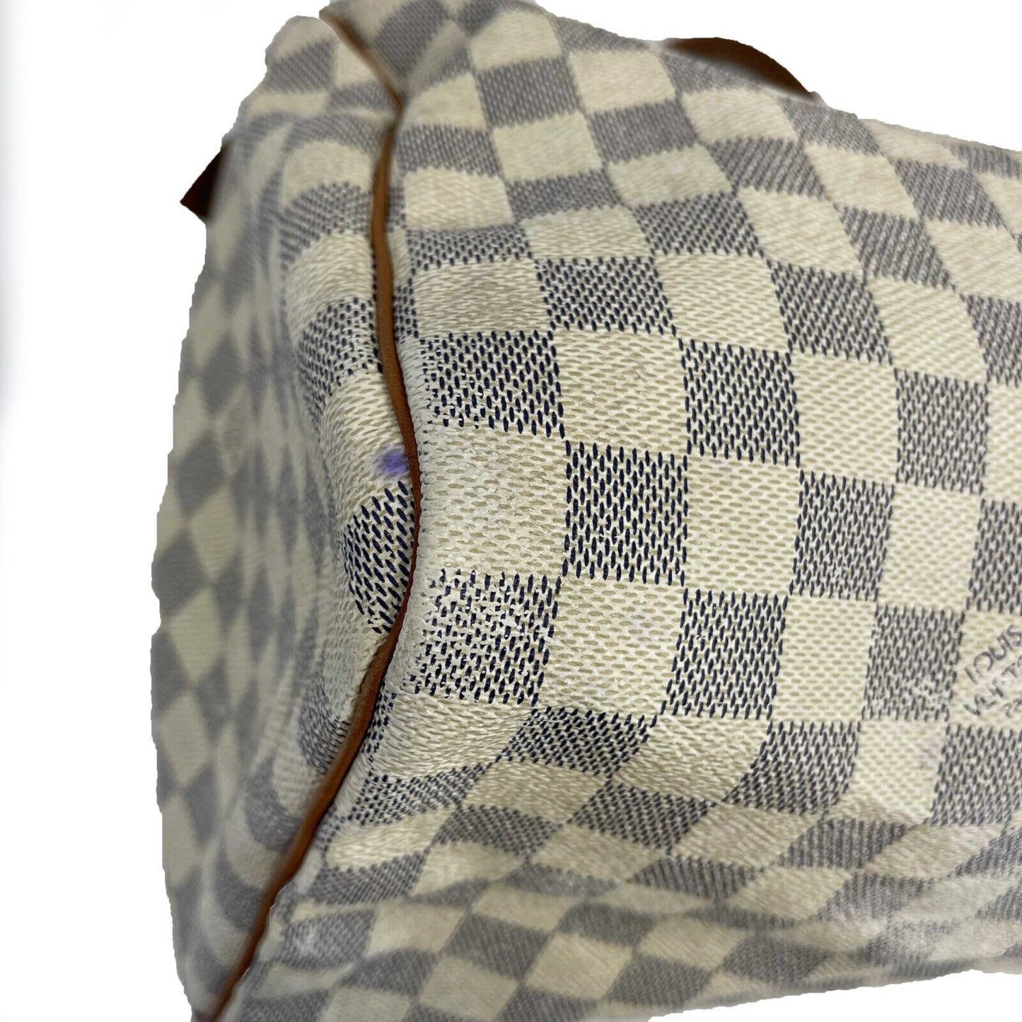 Louis Vuitton - Speedy 35 in Damier Azur Canvas - White / Navy Top Handle Bag