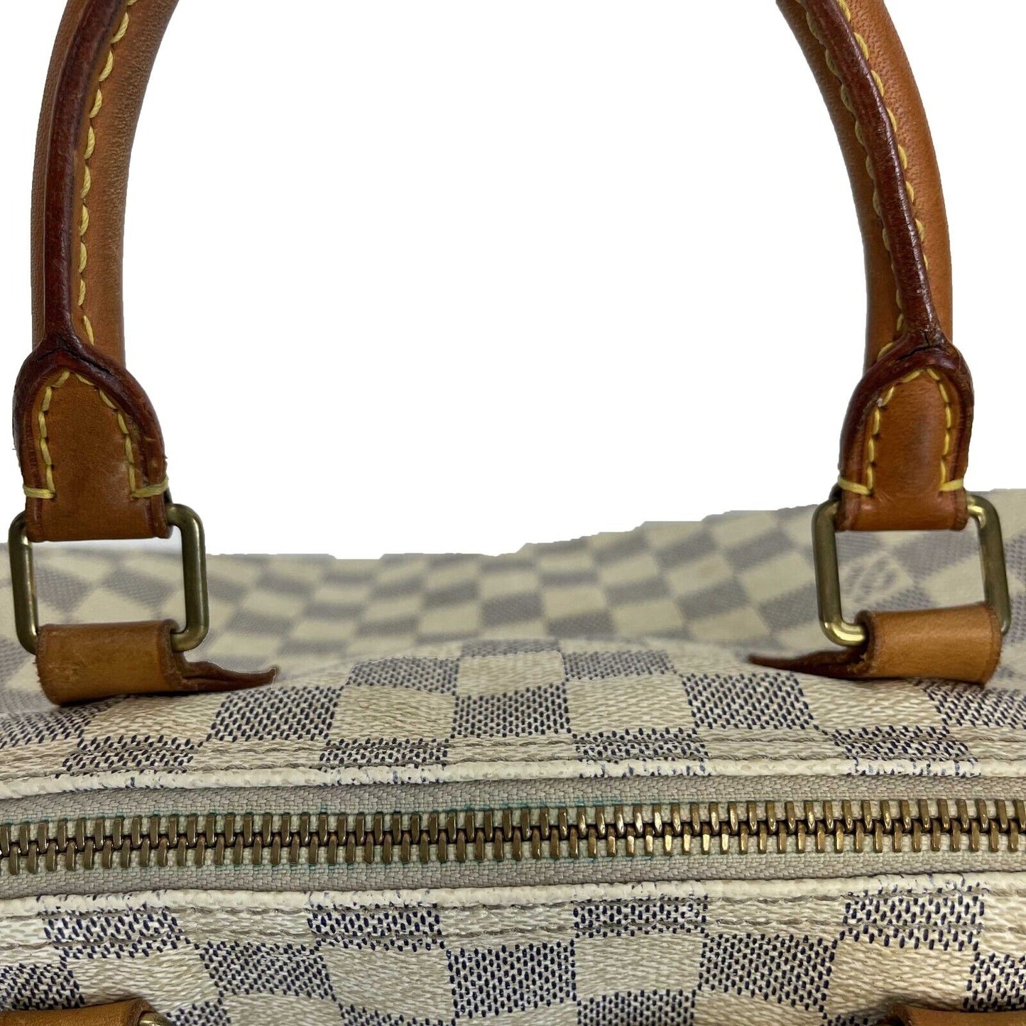 Louis Vuitton - Speedy 35 in Damier Azur Canvas - White / Navy Top Handle Bag