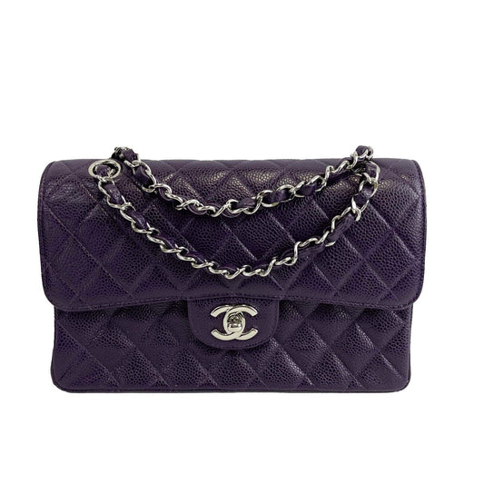 Chanel - Excellent - Caviar RARE Purple Quilted Small Double Flap - Handbag