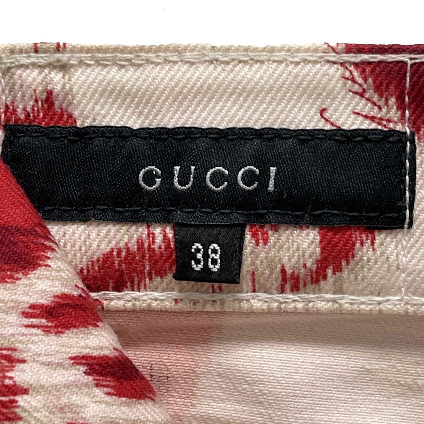 Gucci ULTRA RARE Runway Tom Ford Hawaii red and white jeans pants 38 US 2