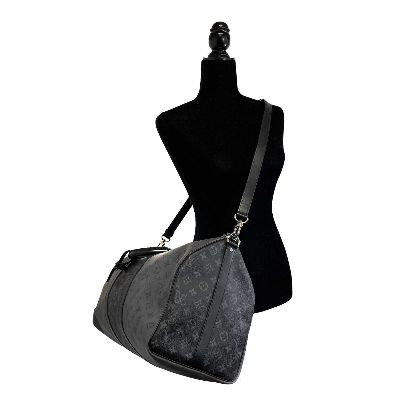 Louis Vuitton Keepall Bandoulière 50 Reverse Monogram Eclipse Black Handbag