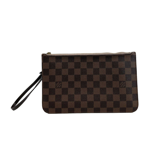 Louis Vuitton Damier Ebene Pouch Wristlet Pochette Clutch Bag - Good Condition