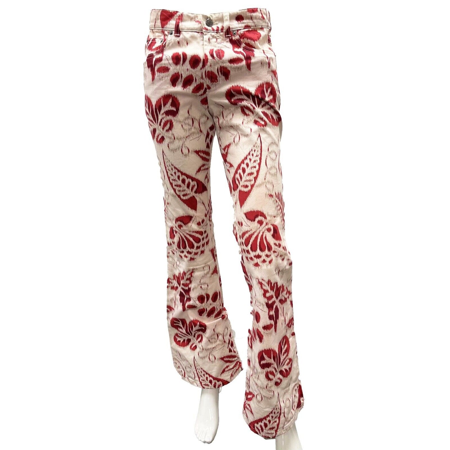 Gucci ULTRA RARE Runway Tom Ford Hawaii red and white jeans pants 38 US 2