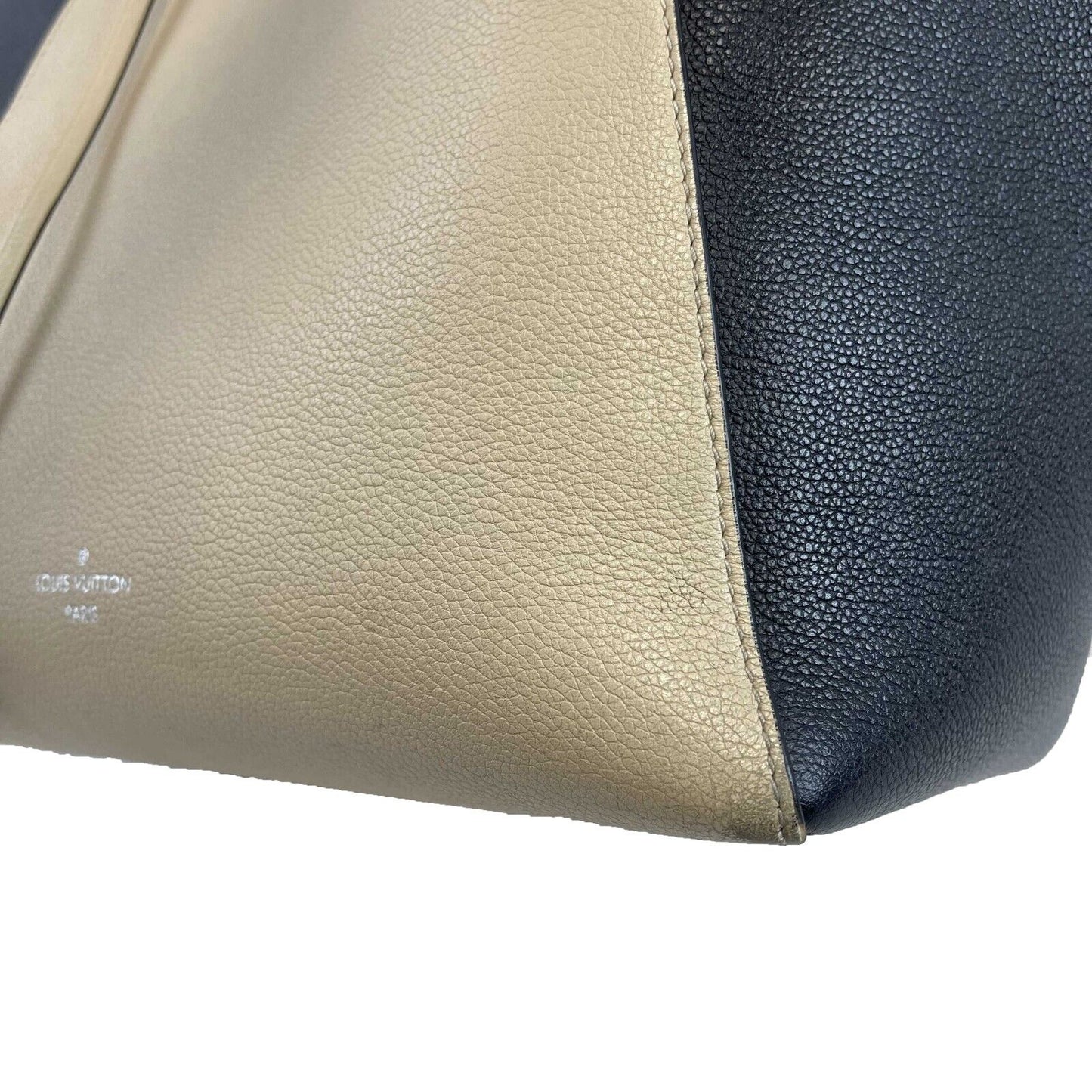 Louis Vuitton Twist Lock Me Go Tote Taurillon Beige and Black Handbag