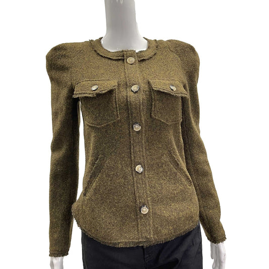Isabel Marant NEW Nelly Cardigan Jacket Dark Khaki 34 US 2