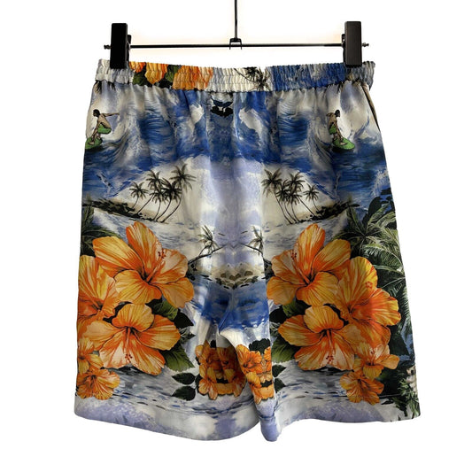 Stella McCartney orange flower Hawaiian surfer boxer shorts pants 42 US 6