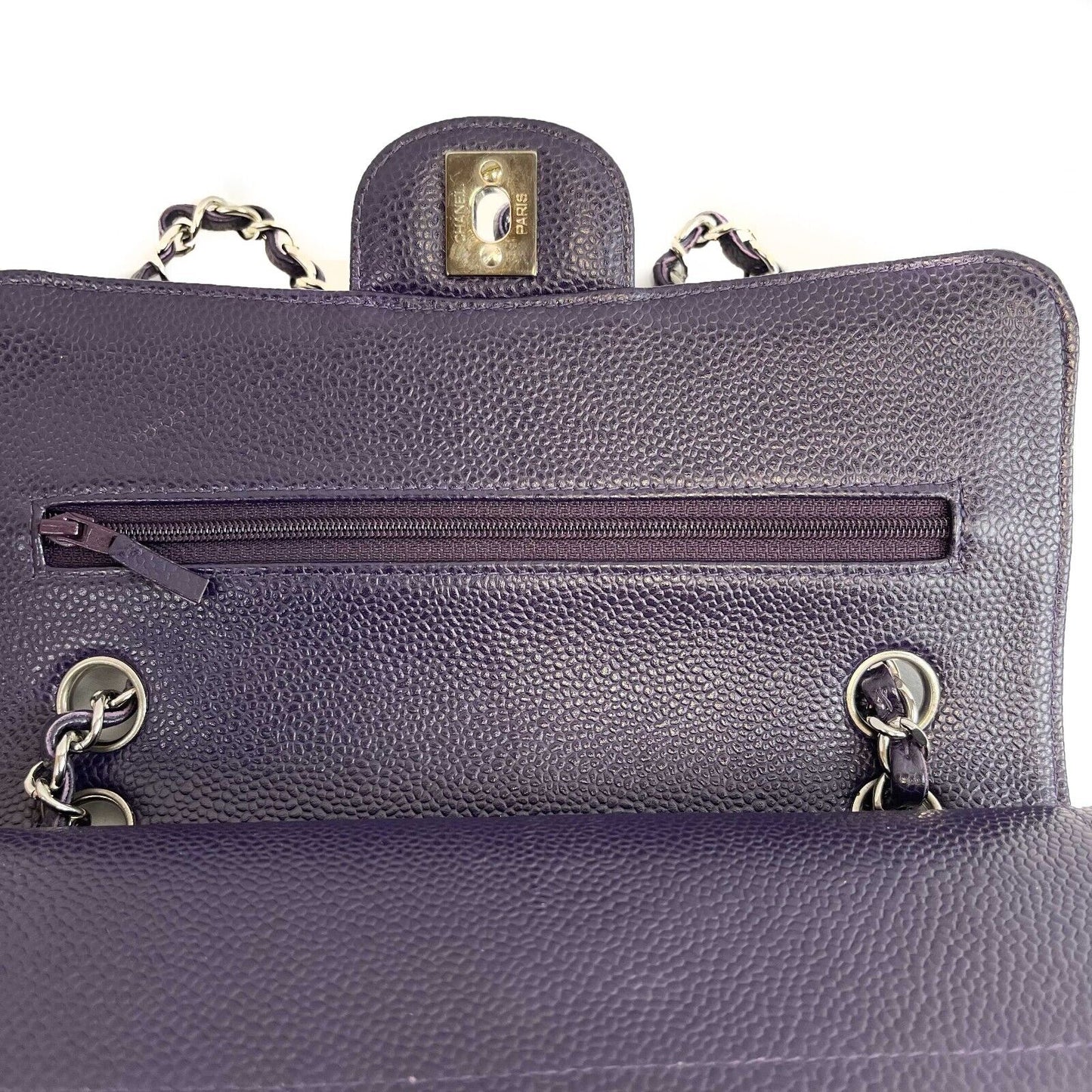 Chanel - Excellent - Caviar RARE Purple Quilted Small Double Flap - Handbag
