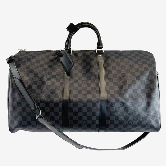 Louis Vuitton Keepall Bandouliere 55 Monogram Eclipse Duffle New with Box