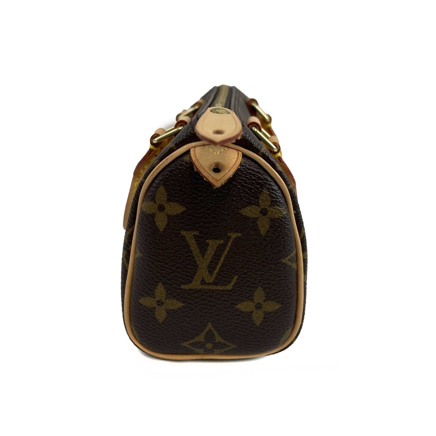 Louis Vuitton Speedy Mini Nano HL Monogram Canvas Brown Handbag Excellent W/ BOX