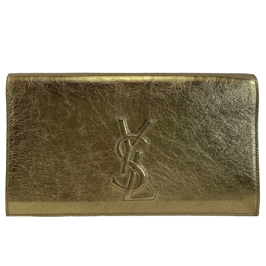 Saint Laurent Belle de Jour Metallic Gold Clutch